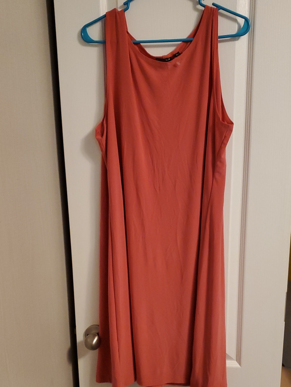 Sleeveless Midi Shift Dress in Coral - Women